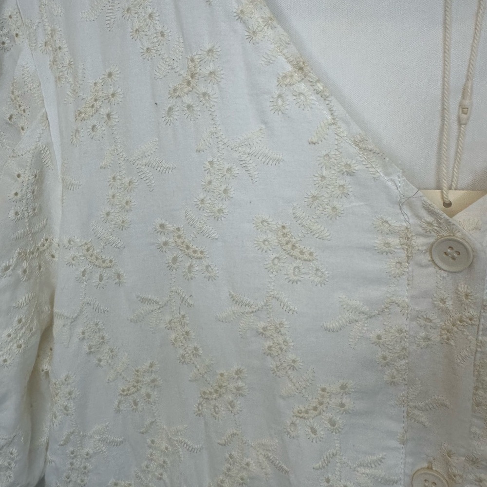 Nwt Roolee Off-White Eyelet Midi Dress Size L — image 5 of 8